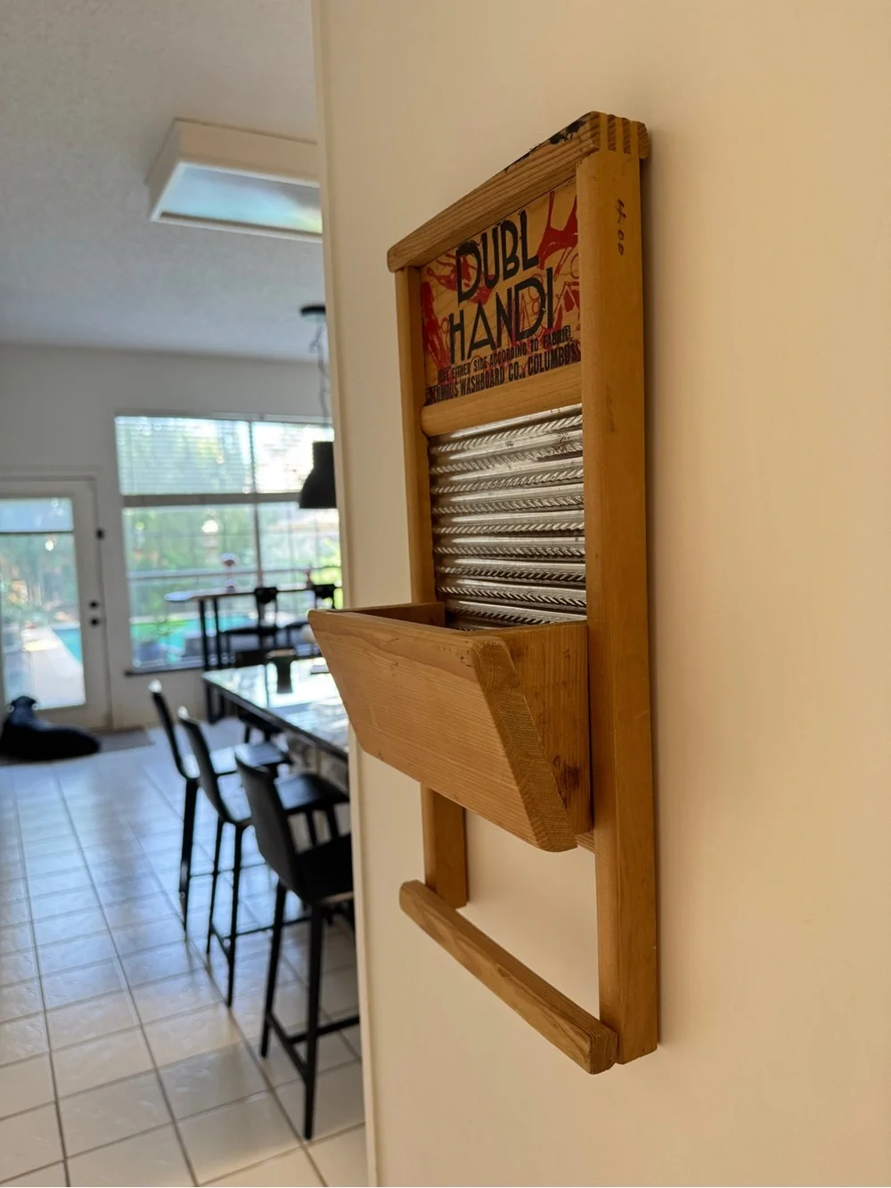 DUBL HANDI WOODEN TIN WASHBOARD COLUMBUS OHIO 18
